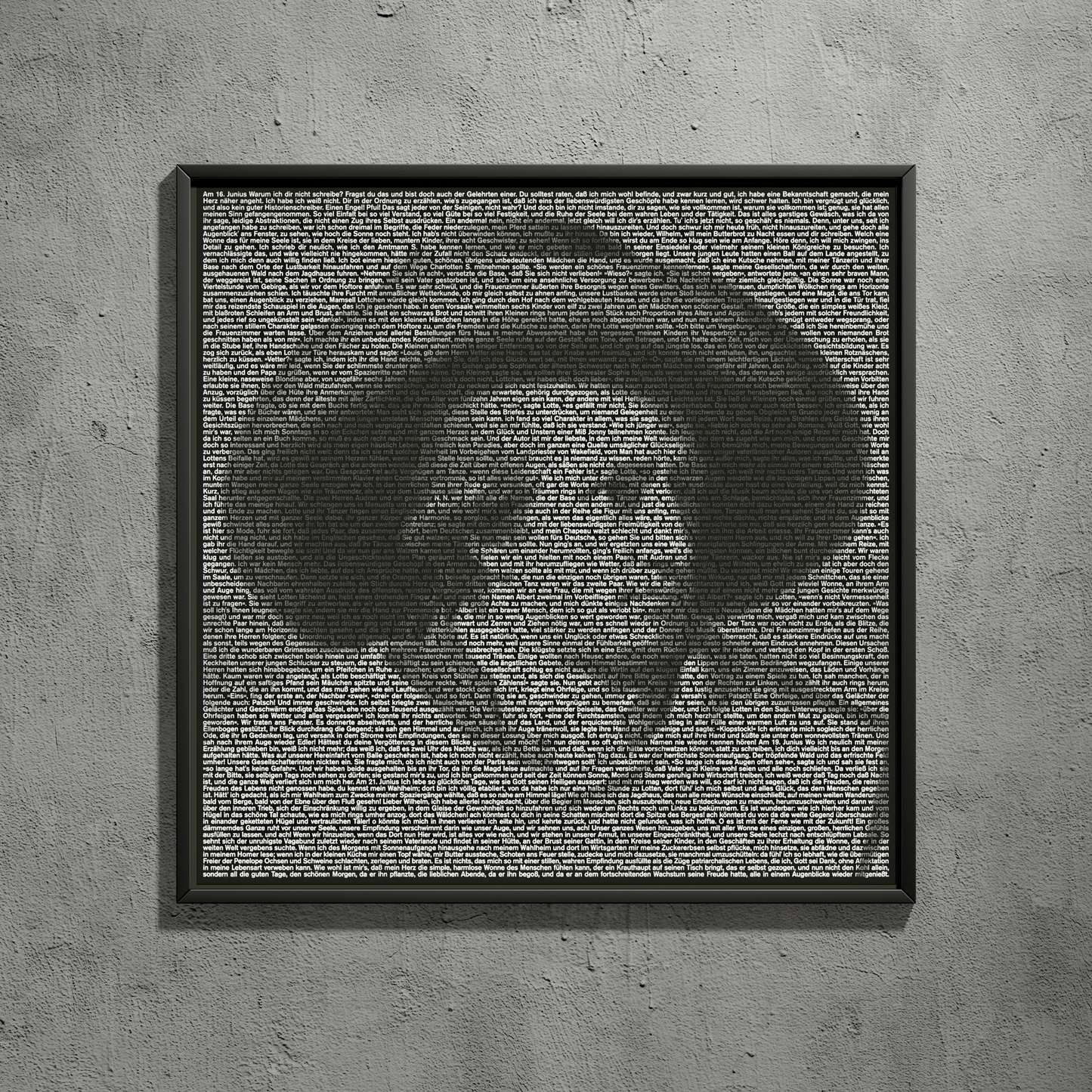 Goethe in Worten - Kalligramm auf Alu-Dibond