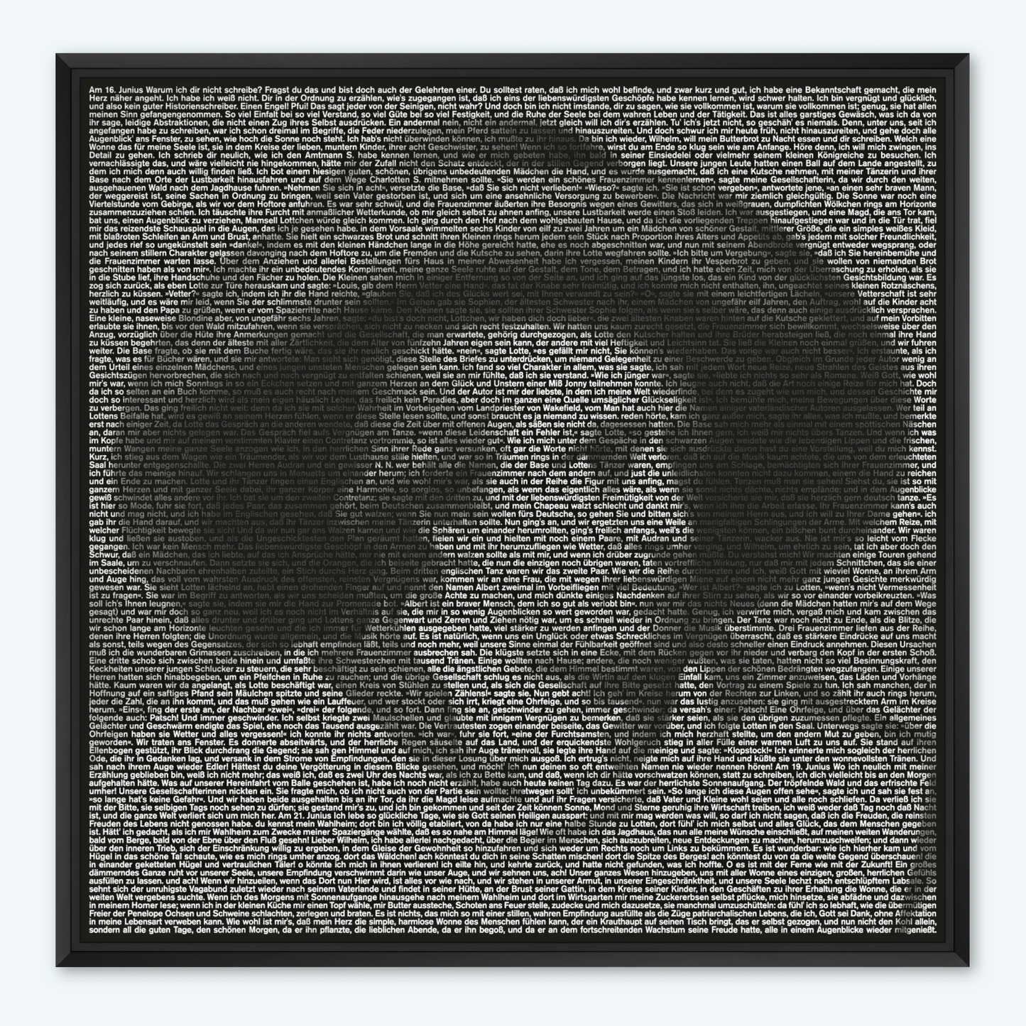 Goethe in Worten - Kalligramm auf Alu-Dibond