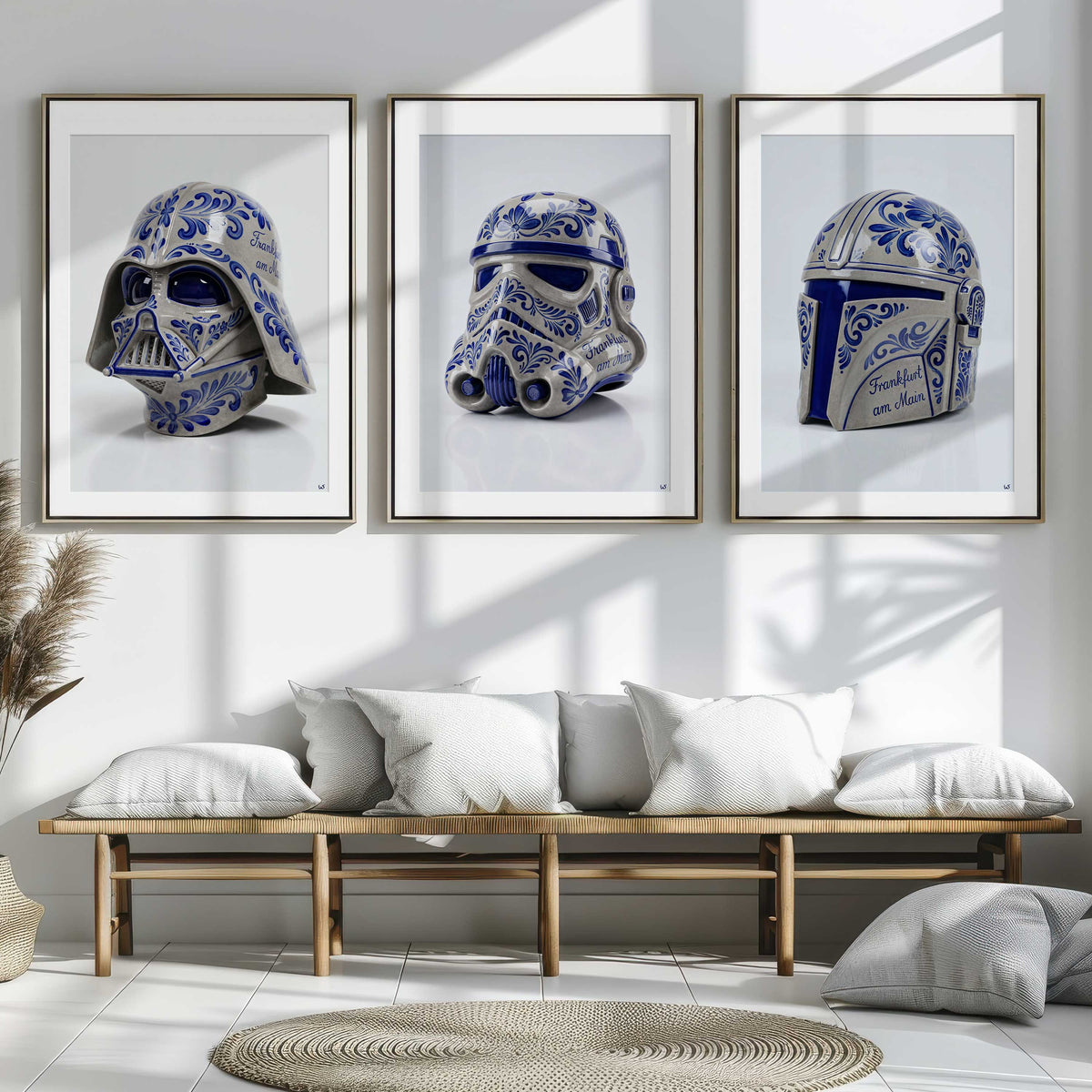 Bembel Helme, 3er-Set – Frankfurt Wandbild