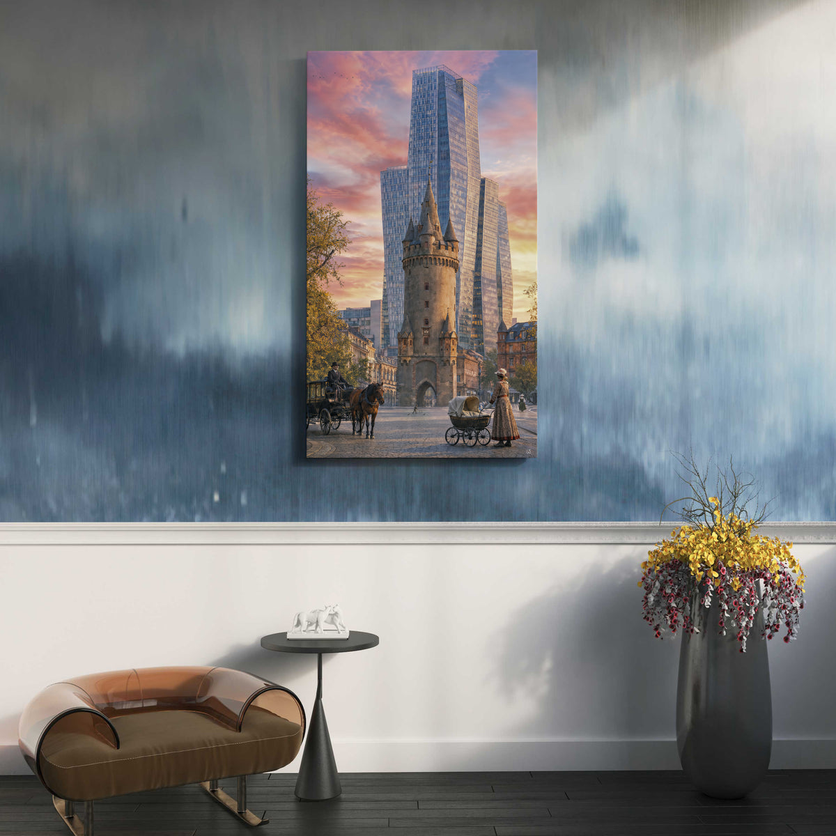 Eschenheimer Turm, Raumansicht – Wandbild