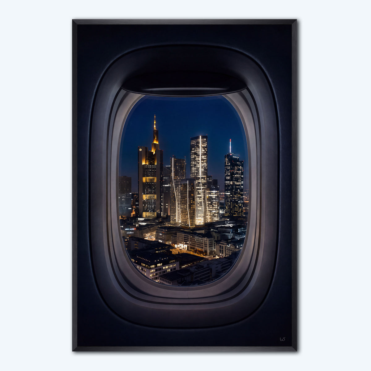 Fensterplatz Nacht – Frankfurt Wandbild, Ansicht 4