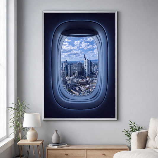 Fensterplatz Tag, Raumansicht – Frankfurt Wandbild