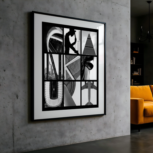 FRANKFURT Letters, quadratisches Format, Raumansicht – Wandbild