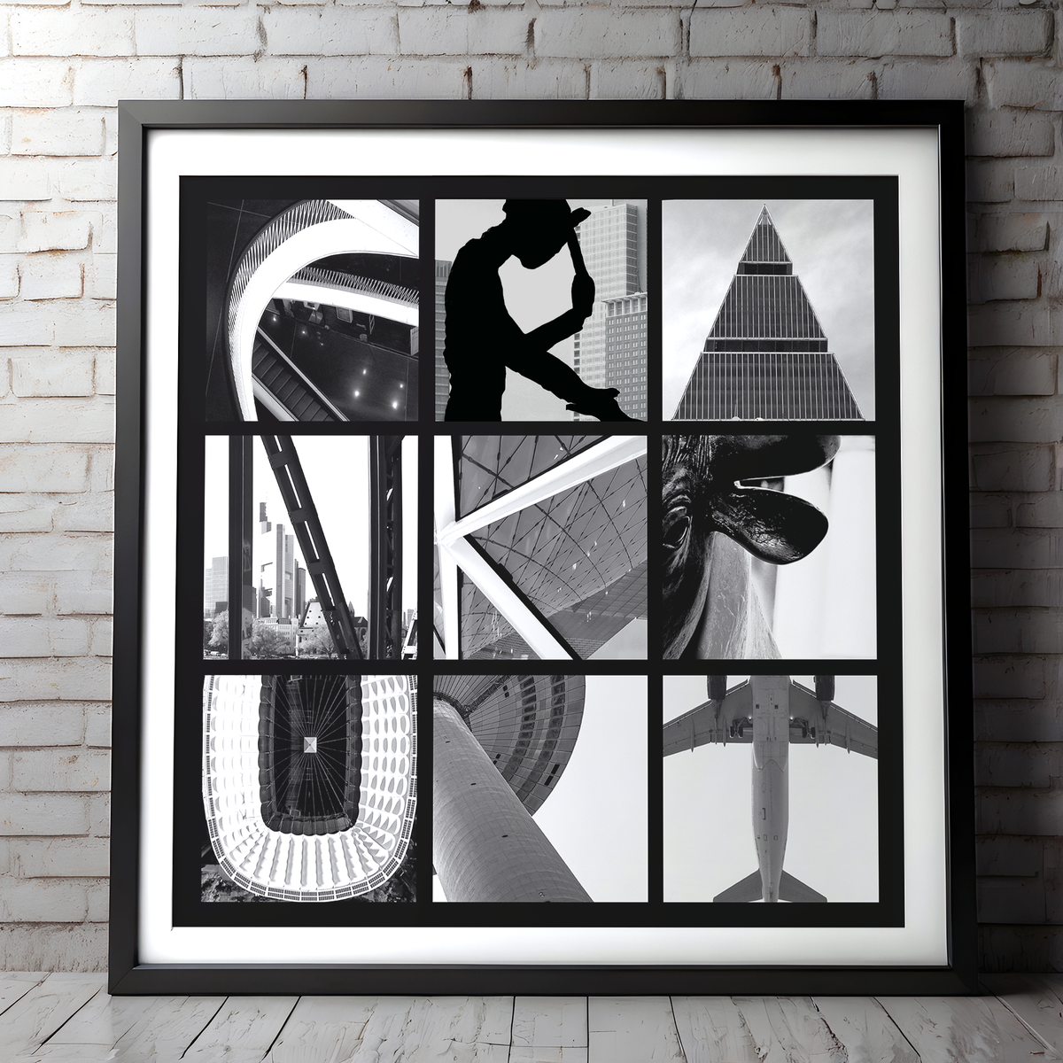 FRANKFURT Letters, quadratisches Format, Raumansicht – Wandbild