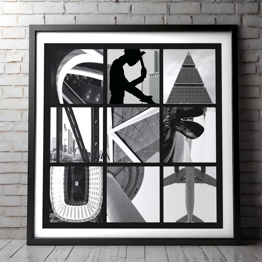 FRANKFURT Letters, quadratisches Format, Raumansicht – Wandbild