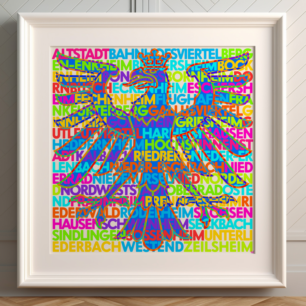 Frankfurt Stadtteile mit Adler – Frankfurt Wandbild, Ansicht 6