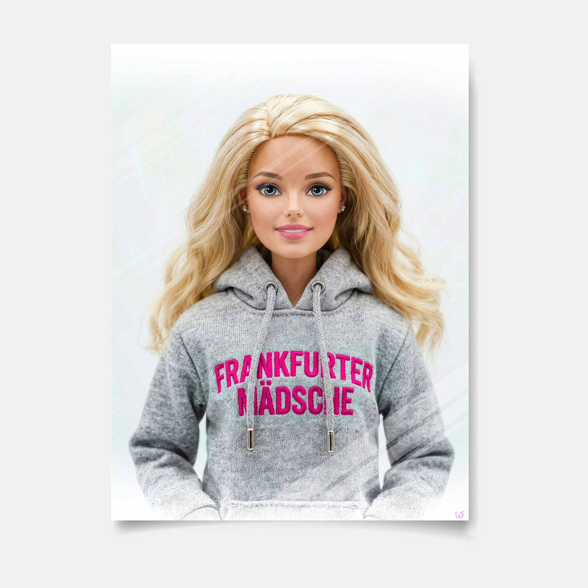 Frankfurter Mädsche-Puppe mit Hoody, Poster glänzend – Wandbild