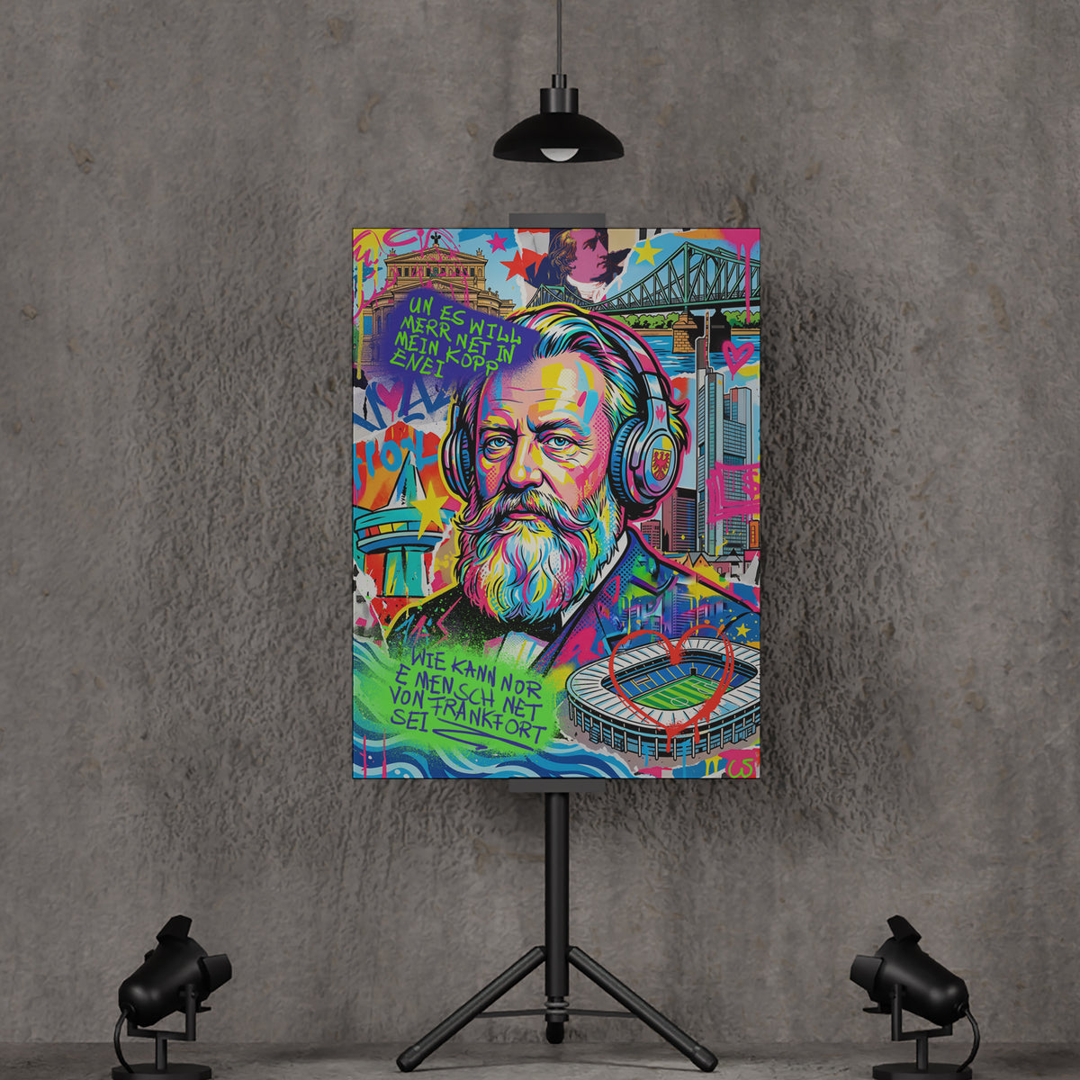 Friedrich Stoltze Pop Art, Raumansicht – Frankfurt Wandbild