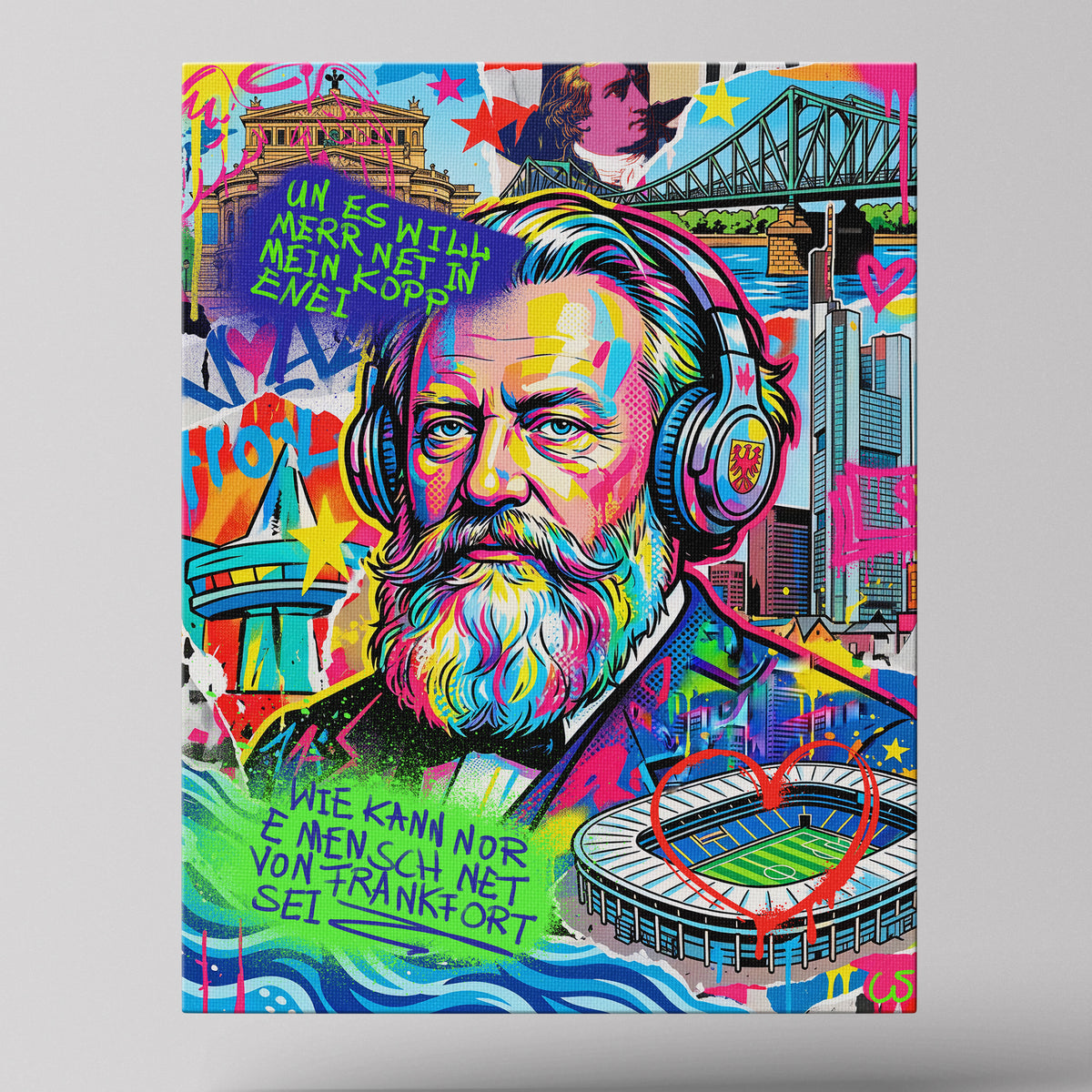 Friedrich Stoltze Pop Art, Raumansicht – Frankfurt Wandbild