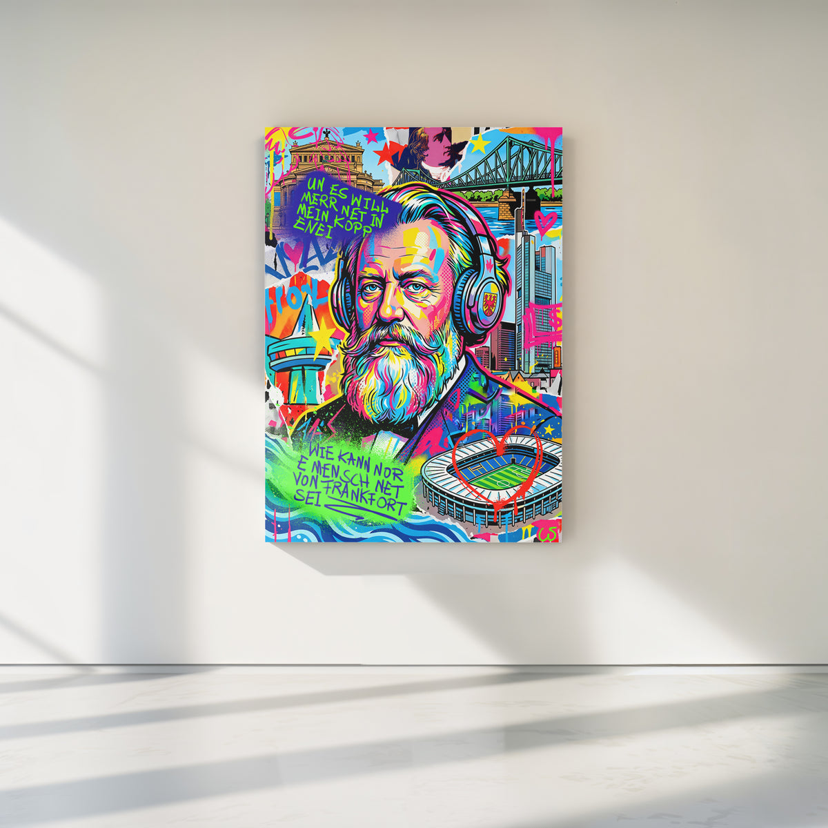 Friedrich Stoltze Pop Art, Raumansicht – Frankfurt Wandbild