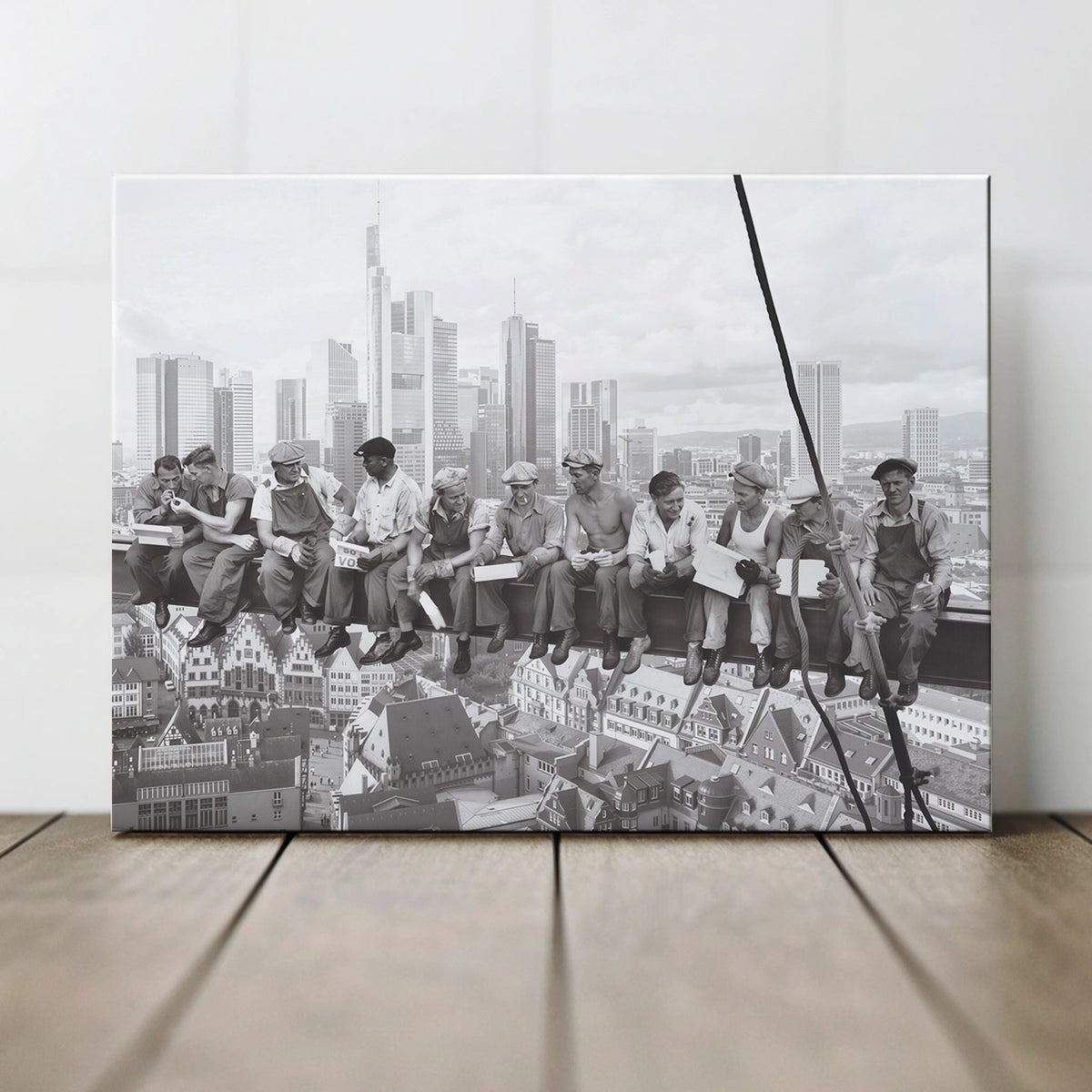 Lunch atop Mainhattan – Frankfurt Wandbild, Ansicht 1