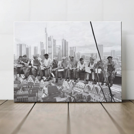 Lunch atop Mainhattan – Frankfurt Wandbild, Ansicht 1
