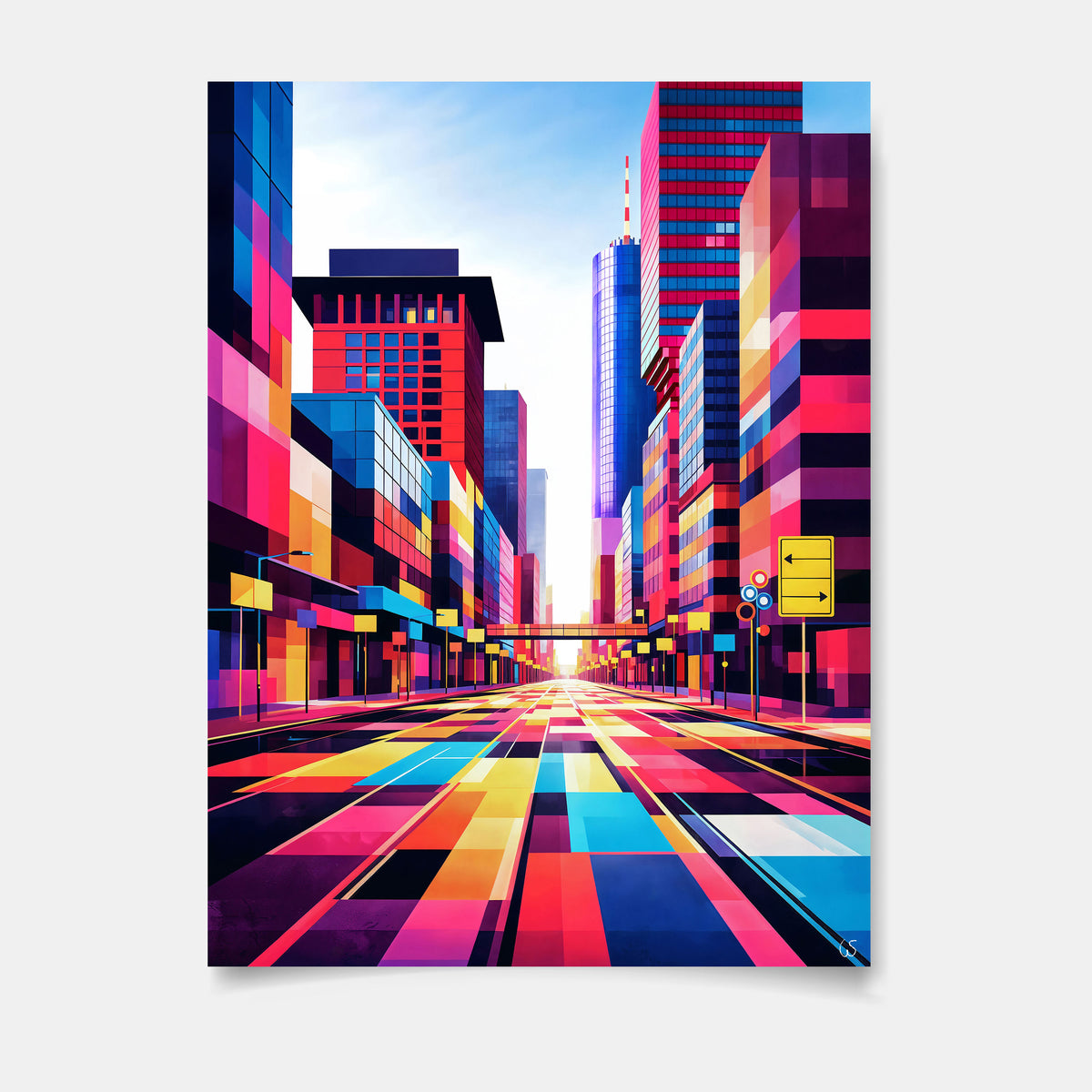 Neue Mainzer Straße, Poster, Raumansicht – Frankfurt Wandbild