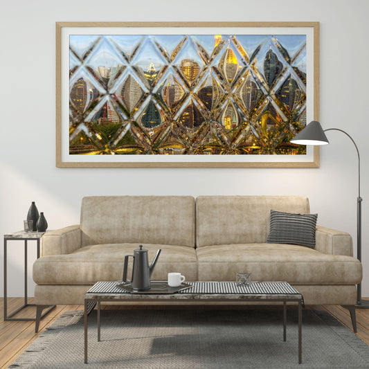Skyline im Gerippten – Frankfurt Wandbild, Ansicht 2