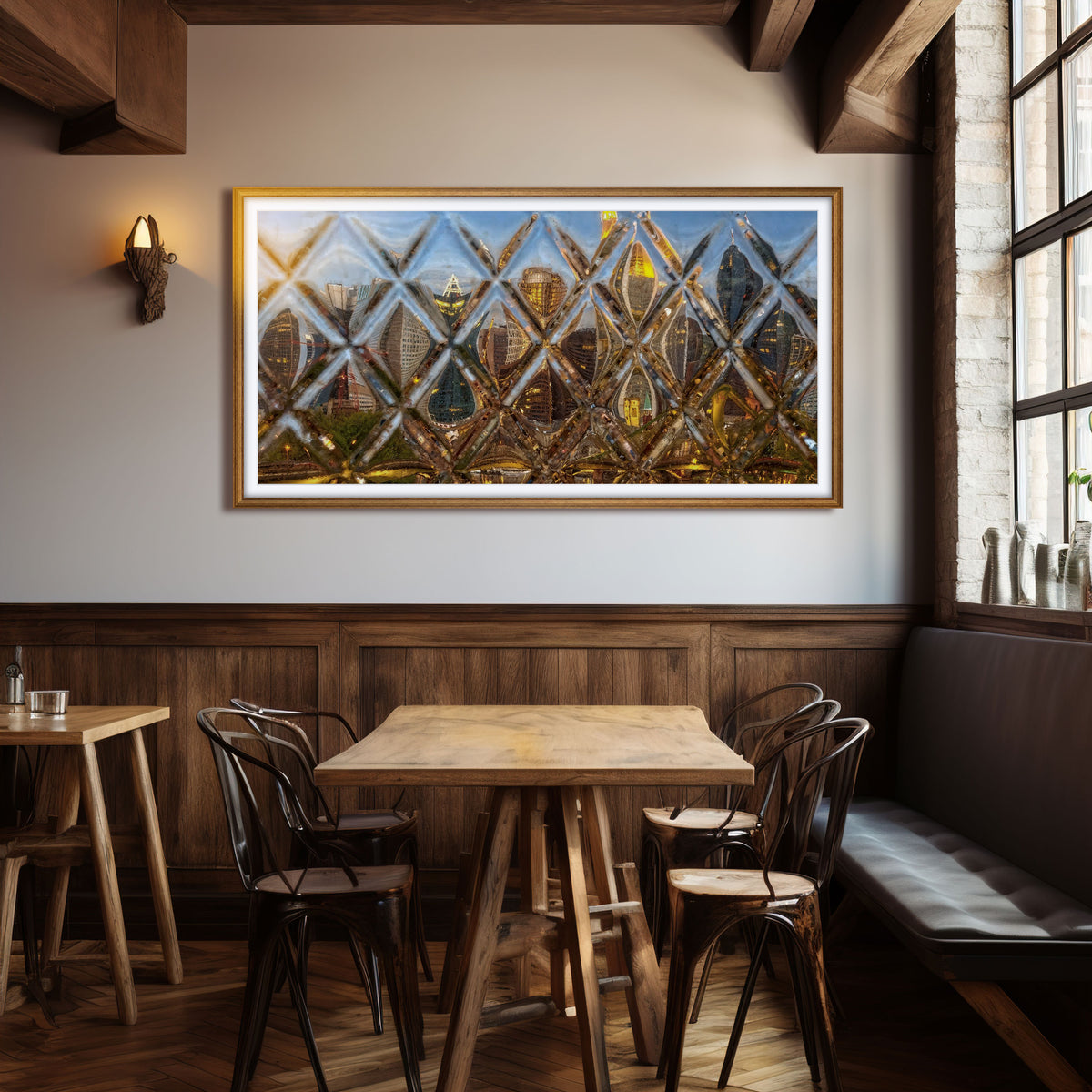 Skyline im Gerippten – Frankfurt Wandbild, Ansicht 3