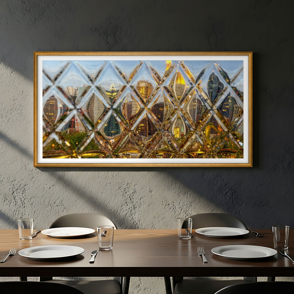 Skyline im Gerippten – Frankfurt Wandbild, Ansicht 4