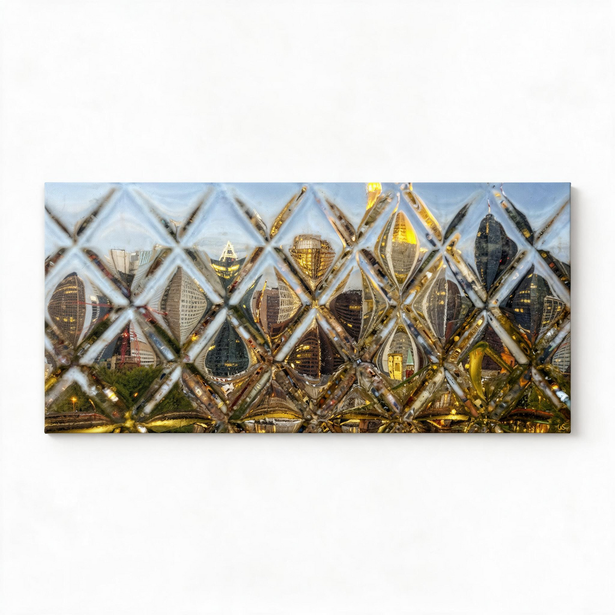 Skyline im Gerippten – Frankfurt Wandbild, Ansicht 5